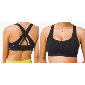Lululemon Stash It All Bra Sz 8 Black Criss Cross Back High Support Retail $68